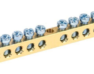 Шина PEN "земля-ноль" 6х9мм 14/1 (14групп/крепеж по центру) IEK YNN10-14-100