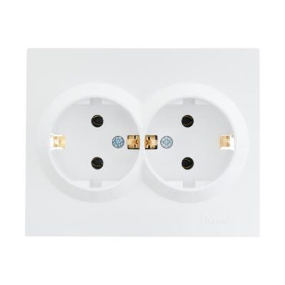 Розетка 2-м СП VESNA с заземл. ПБТ бел. LEZARD 742-0200-127B