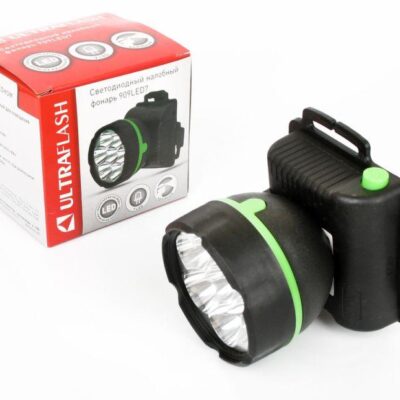 Фонарь налобный 909LED7 (7LED 1 режим; 3хR6 черн.) Ultraflash 11782
