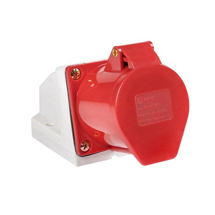 Розетка наружн. уст. 16А 3P+PE IP44 (114) EKF ps-114-16-380 Розетка наружн. уст. 16А 3P+PE IP44 (114) EKF ps-114-16-380