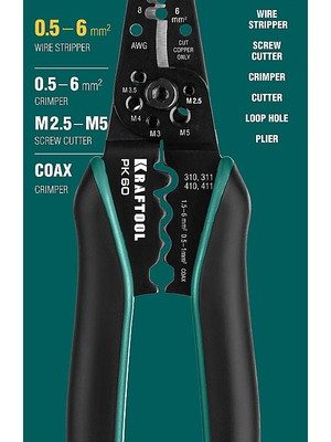 Стриппер многофункциональный,PK-60 , 0.5 - 6 мм2, KRAFTOOL, 22658