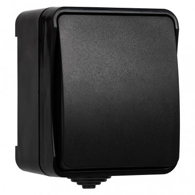 Выключатель Smartbuy 1-клавишный 10А, IP 54, черный, "Сатурн" (SBE-04b-10-SW1-0) (18)