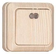 Переключатель проходной 1-кл. ОП Олимп 10А IP20 с подсветкой сосна UNIVersal 5560810