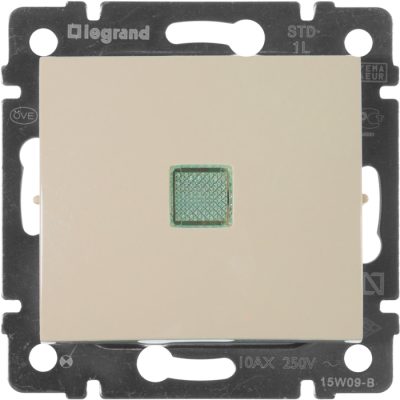Legrand Valena выключатель 1кл. сл.кость с подсветкой (1/10/100) (774310)К