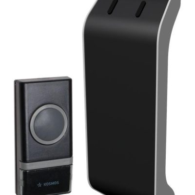 Звонок беспроводной полиф. 32 мелодии 150м 1 кноп. IP44 черн. Космос KOC_AG510B