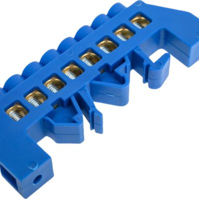 Шина нулевая N 8х12 8 отвер. латунь син. нейлоновый корпус комбинированный PROxima EKF sn0-125-8-dn