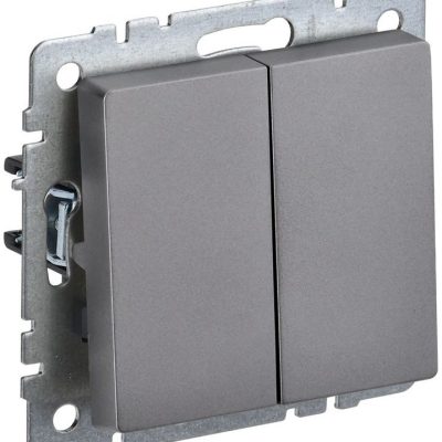 Выключатель 2-кл. СП BRITE ВС10-2-0-БрС 10А механизм сталь IEK BR-V20-0-10-K46