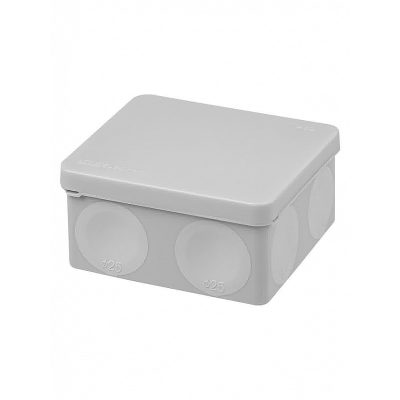 TDM Распаячная коробка, двухкомпонентная, ОП 100х100х50 мм, IP66, 8 вх., серая, инд. штрихкод