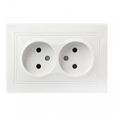 Розетка Smartbuy 2-местная без заземления 10А белая "Венера" (SBE-01w-10-S2-N-c)