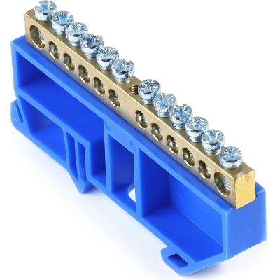 Шина"N"нулевая (латунь) с изолятором на DIN-рейку 6x9мм,12 групп Smartbuy(SBE-bc-12-dr)