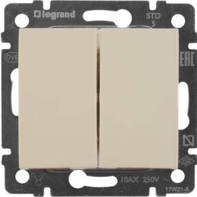 Legrand Valena выключатель 2кл. сл.кость (1/10/100) (774305)К
