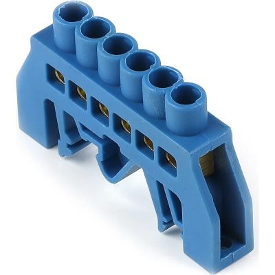 Шина "N" нулевая (латунь) в изоляторе на DIN-рейку 6x9мм, 6 групп, Smartbuy(SBE-bc-6-dri ) кратно10