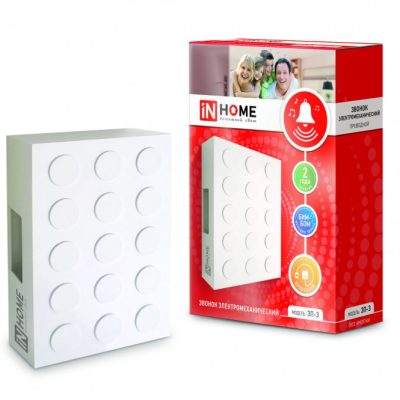 Звонок проводной электромех. ЗП-3 Бим-Бом бел. IN HOME 4690612013268