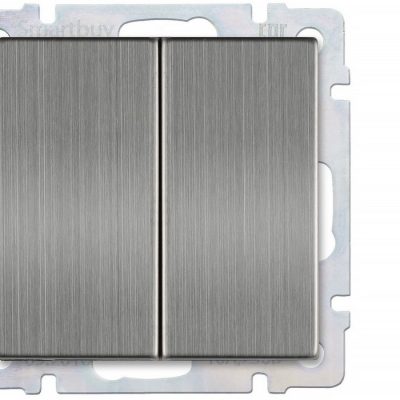 Выключатель 2-клавишный 10А серый никель "Нептун" (SBE-05gn-10-SW2-0)