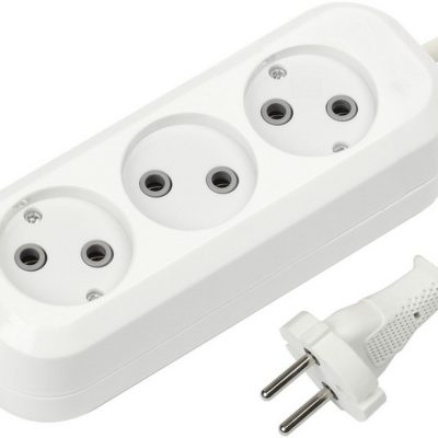 Удлинитель Smartbuy 3 гнезда 3 метра 10А/2,2кВт без заземления ПВС 2х1,0 (SBE-10-3-03-N)-50