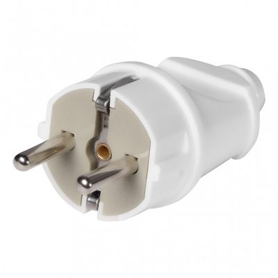 Вилка Smartbuy прямая с заземлением белая 16А 250В (SBE-16-P01-w)50/600