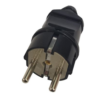 Вилка прямая черная с/з 16А General (GRV-P-16-R-G-B-IP20 1/30/300)