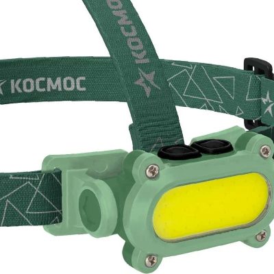 Фонарь аккумуляторный налобный 7Вт COB LED+красн.Li-ion 18650 1200мА.ч  USB-шнур type CКОСМОС KOC503