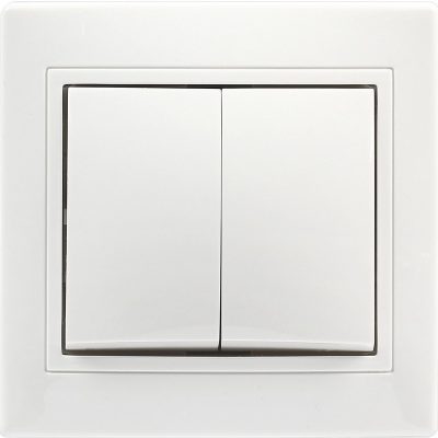 Выключатель Smartbuy 2-клавишный 10А белый "Венера" (SBE-01w-10-SW2-0-c)