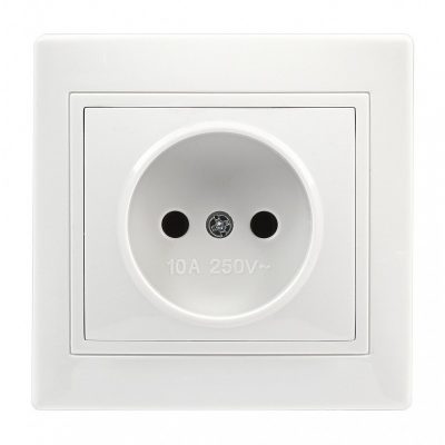 Розетка 1-местная без заземления 10А белая "Венера" (SBE-01w-10-S1-N-c)
