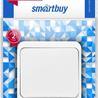 Выключатель Smartbuy 1-клавишный 10А белый "Юпитер" (SBE-03w-10-SW1-0)