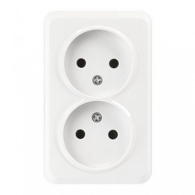 Розетка Smartbuy 2-местная 10А без заземления белая "Юпитер" (SBE-03w-10-S2-N-c)