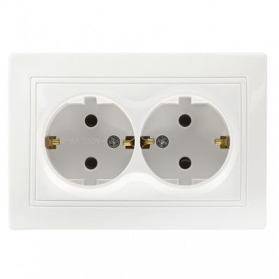 Розетка Smartbuy 2-местная с заземлением 16А белая "Венера" (SBE-01w-16-S2-Z-c)