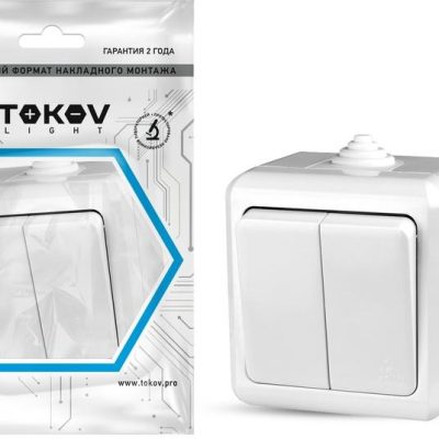 Выключатель 2-кл. ОП Dita IP54 10А 250В бел. TOKOV LIGHT TKL-DT-V2-C01-IP54