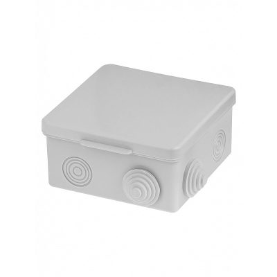 Распаячная коробка ОП 100х100х55мм, крышка, IP54, 8вх. TDM (10/60)