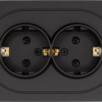 Розетка 2-м СП OSEN с заземл. ПБТ механизм черн. бархат LEZARD 743-4200-127B