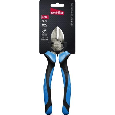 Кусачки (бокорезы) 200 мм, 2х-комп. рукоятка, СR-V сталь, HRC>51, Smartbuy Tools/6/60