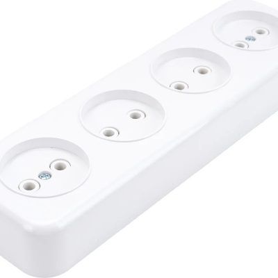 Розетка 4-м ОП 16А IP20 без заземл. бел. Пралеска Bylectrica РА16-246 (1/36)