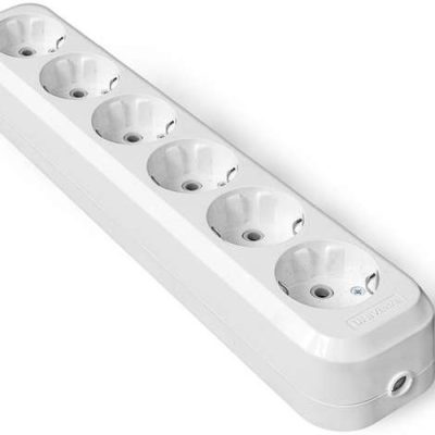 Колодка удлинителя 6-м с заземл. АБС-пластик еврослот UNIVersal E306 (1/60)