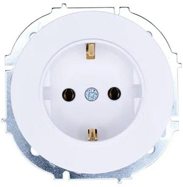 Розетка 1-м СП OSEN с заземл. с крышкой ПБТ бел. LEZARD 743-0288-123B