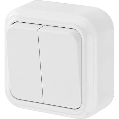 Выключатель 2-кл. ОП 6А IP20 бел. Пралеска Bylectrica А5 6-134