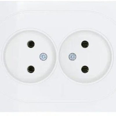 Розетка 2-м СП OSEN без заземл. ПБТ белая LEZARD 743-0200-128B