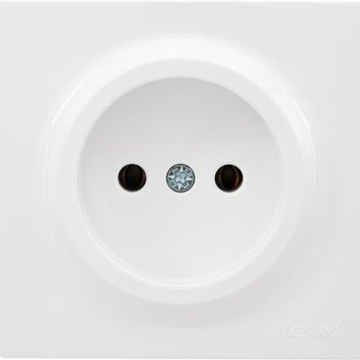 Розетка 1-м ОП LETO без заземл. ПБТ бел. LEZARD 752-0200-121B