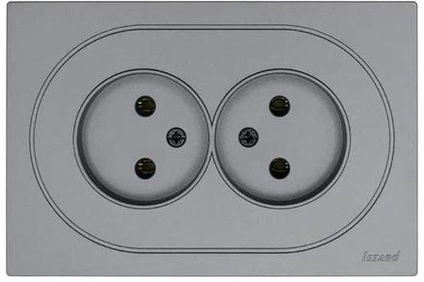 Розетка 2-м СП OSEN без заземл. ПБТ механизм сер. матов. LEZARD 743-7400-128B