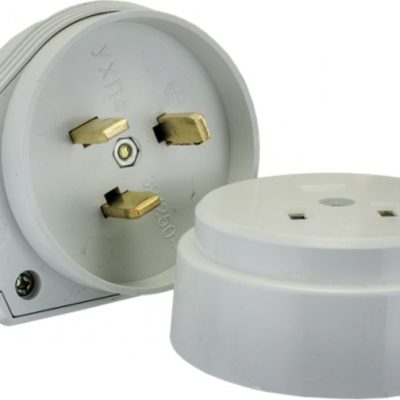 Разъем ОП РШ-ВШ (вилка + розетка) 32А 250В бел. Bylectrica РА32-002/В32-001