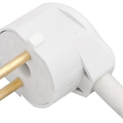 Вилка электрическая угловая без заземл. 6А 250В IP20 АБС-пластик бел. Bylectrica В6-241