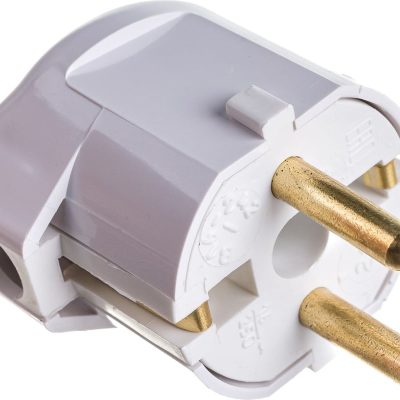 Вилка штепсельная угловая 16А с заземл. бел. Bylectrica В16-242