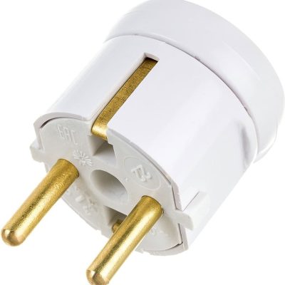 Вилка штепсельная угловая 16А с заземл. с кольцом бел. Bylectrica В16-363