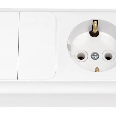 Блок ОП (розетка с заземл. + 2-кл. выкл.) бел. Пралеска Bylectrica 2В-РЦ-529