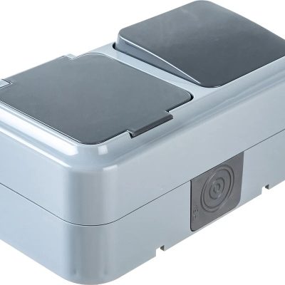 Блок ОП (розетка с заземл. + 1-кл. выкл.) IP54 серая Пралеска АКВА Bylectrica В-РЦ-657(03)