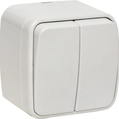 Выключатель 2-кл. ОП 10А IP44 бел. Bylectrica А(6+6) 10-873