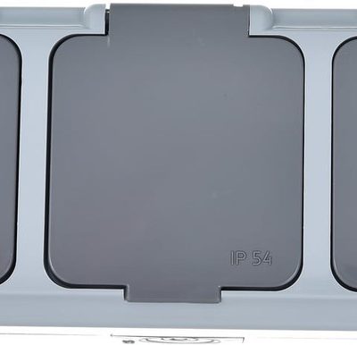 Розетка 3-местн. ОП с с заземл. IP54 серая ПРАЛЕСКА АКВА Bylectrica РА16-0132 (03)