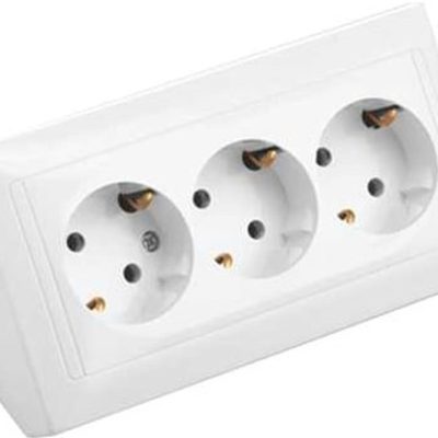 Блок угловой 3-местной розетки с заземл СТИЛЬ ОП IP20 250В Bylectrica РА16-792