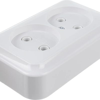 Розетка 2-м ОП 16А IP20 без заземл. Пралеска бел. Bylectrica РА16-260