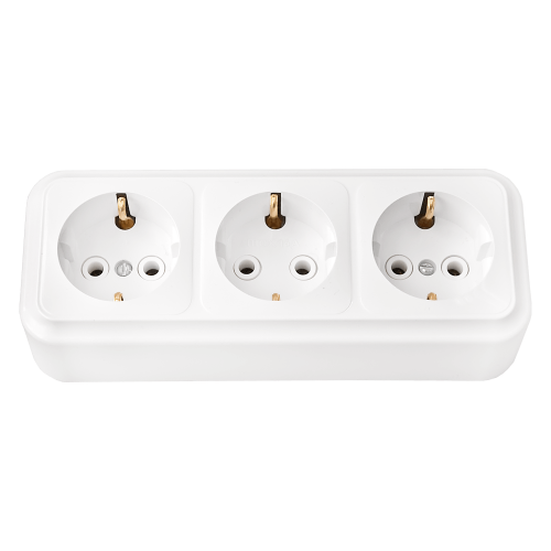 Розетка 3-м ОП 16А с заземл. бел. пралеска Bylectrica РА16-265 Розетка 3-м ОП 16А с заземл. бел. пралеска Bylectrica РА16-265