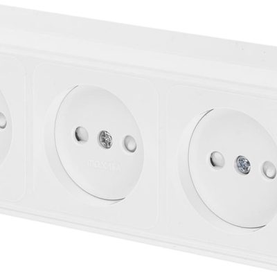 Розетка 3-м ОП 16А без заземл. защ. шторки бел. Bylectrica РА16-275